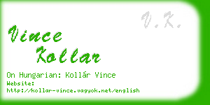 vince kollar business card