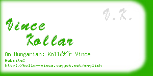 vince kollar business card